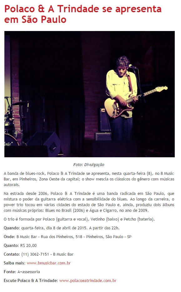 Polaco & A Trindade no B Music Bar